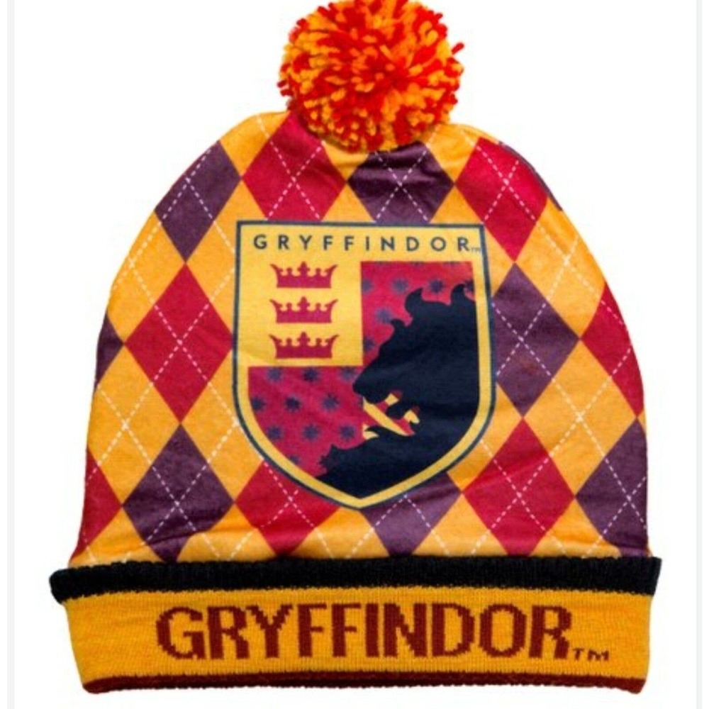Spoontiques UNISEX Harry Potter Red & Gold 'Gryffindor' Lion Pom-Pom Beanie -NEW